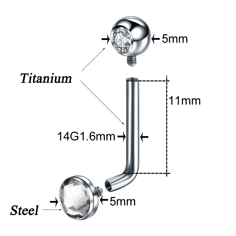 1PC G23 Titanium Crystal Christina Vertical Hood Piercings Dermal Anchor Sexy Vagina Piercings Genital Piercing VCH Body Jewelry