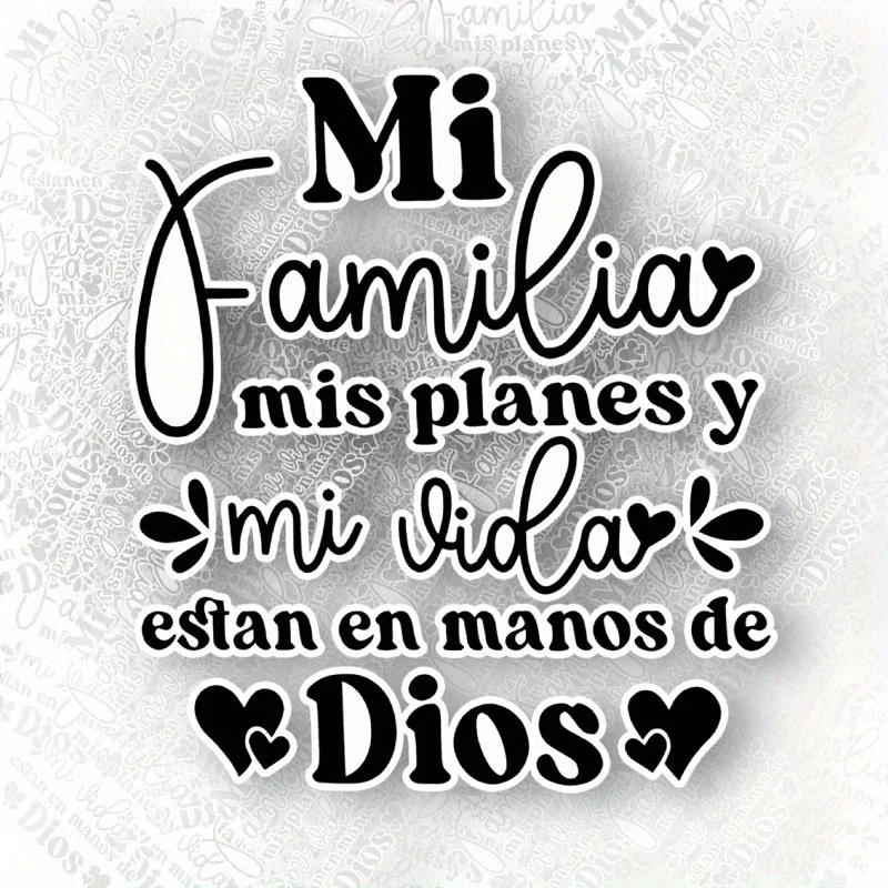 Spanish Bible Verse Mi Familia Mi Vida Vinyl Sticker, Waterproof Durable Decal for Car, Laptop and Water Bottle Decor - view 2