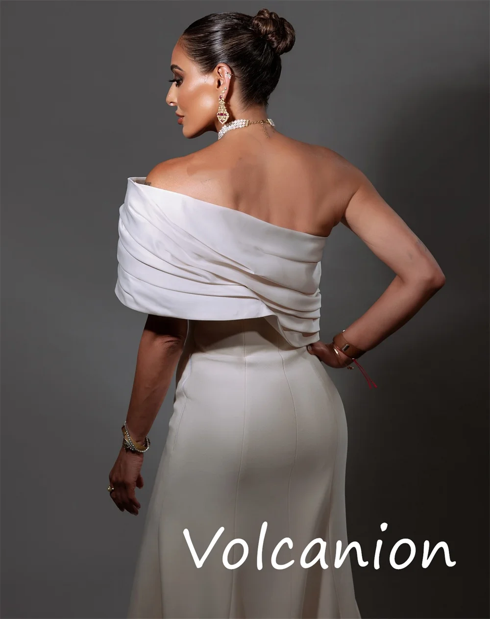 Robes longues en Jersey plissé, ligne a, asymétrique épaule dénudée, sur mesure, pour occasions classiques et simples, tailles disponibles