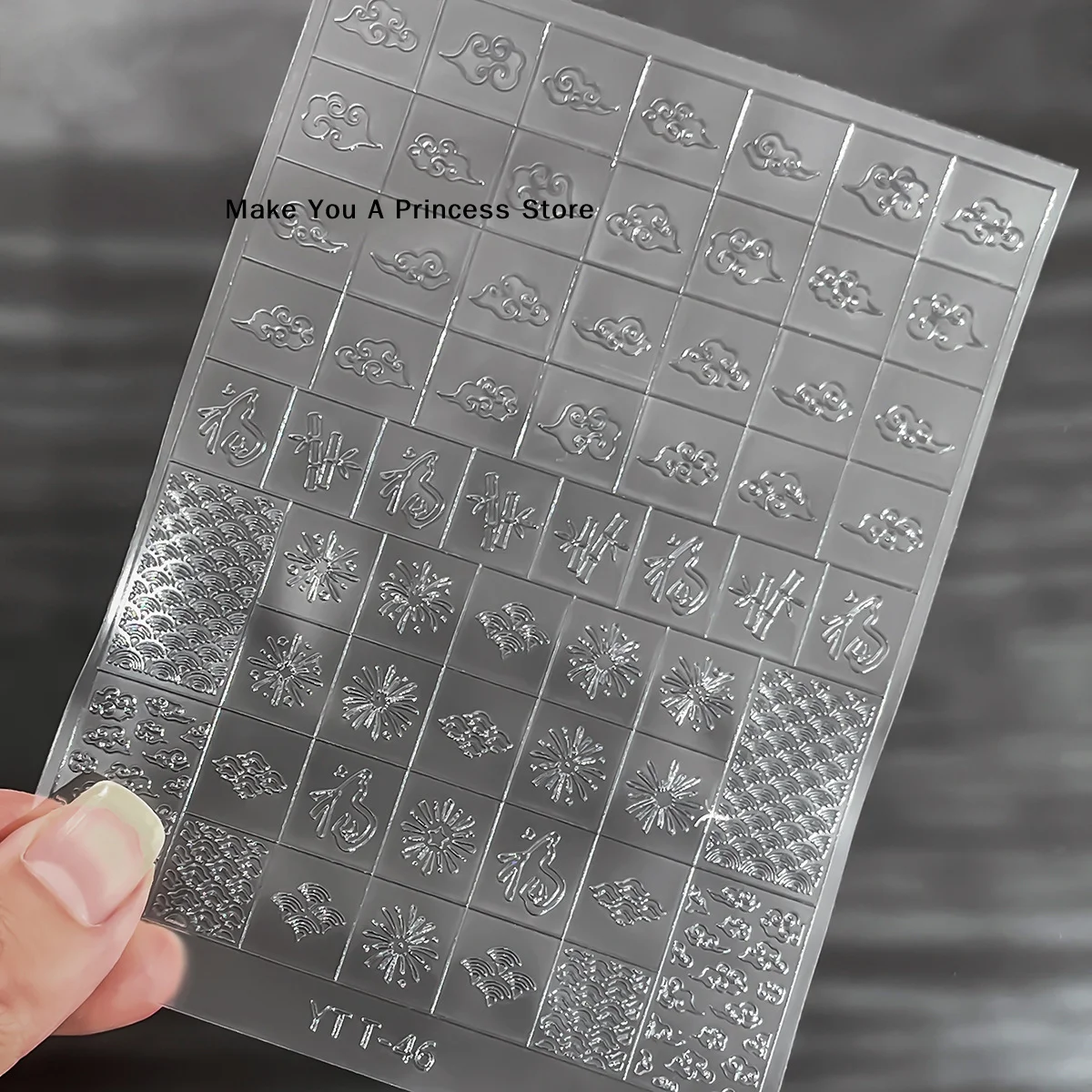 【HBA】New Year Transparent Hollow Spray-painted Nail Art Stickers Horse Year Auspicious Clouds Pony Nails Decorations Decals