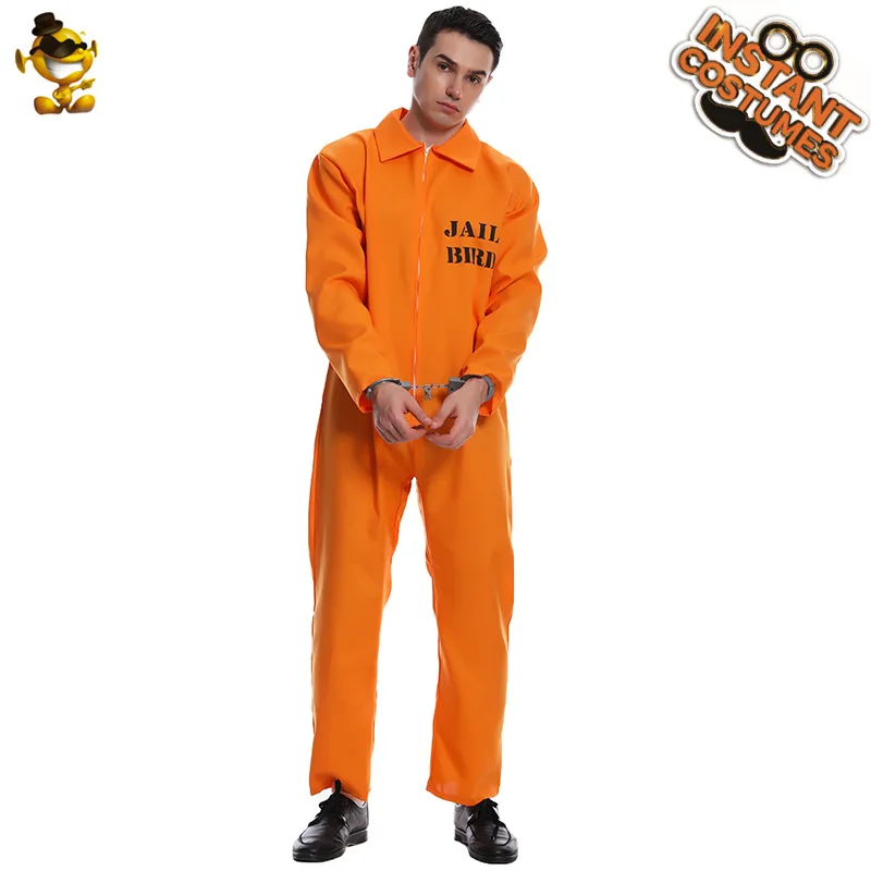 Halloween Grappige Unisex Jail Kostuums Uniformen Kostuum Mannen Vrouwen Paar Gevangene Cosplay Feest Pak Rollenspel Jumpsuit Onesie