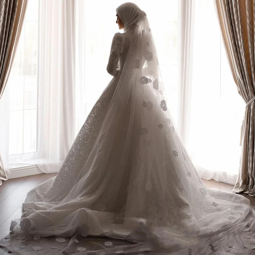فساتين زفاف إسلامية مخصصة بأكمام طويلة فستان زفاف سويب تراين دبي فساتين زفاف للمرأة فيستدو دي نويفا