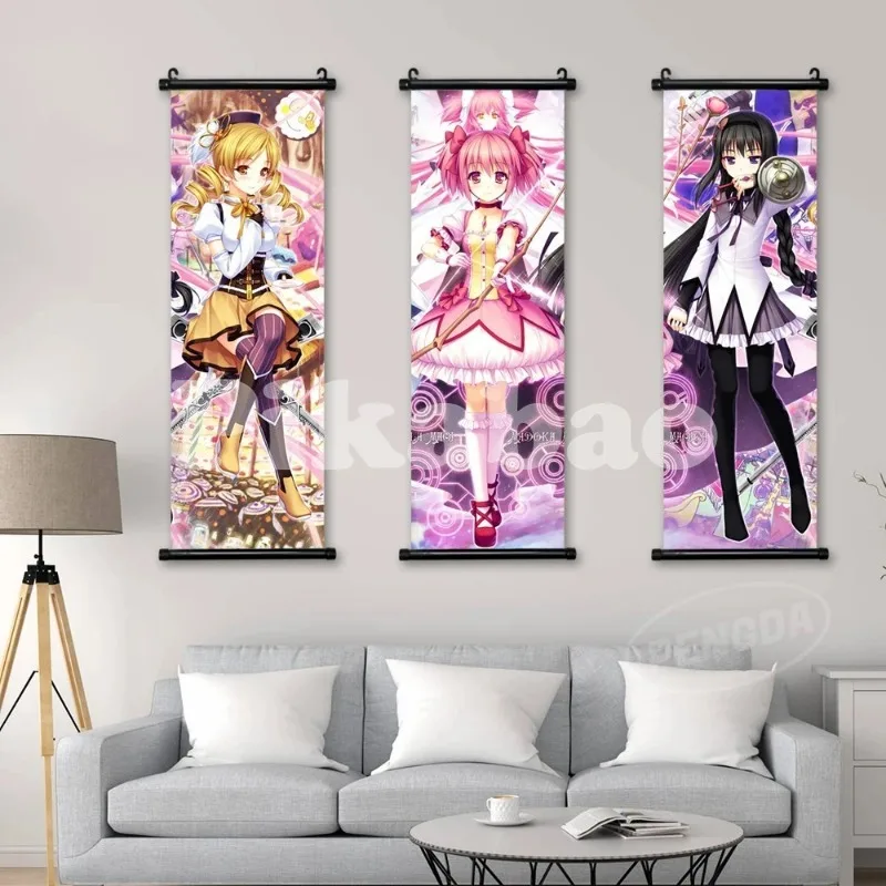 جدار الفن Puella Magi Madoka Magica صور أنيمي المشارك التمرير Akemi Homura معلقة تومو مامي اللوحة قماش طباعة ديكور المنزل