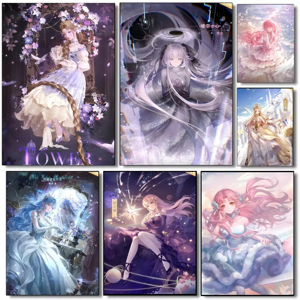 Shining Nikki Game Fantasy Dressup Poster Self-adhesive Advanced Aesthetic Printing Paper Wall Art for Living Room Home Decor