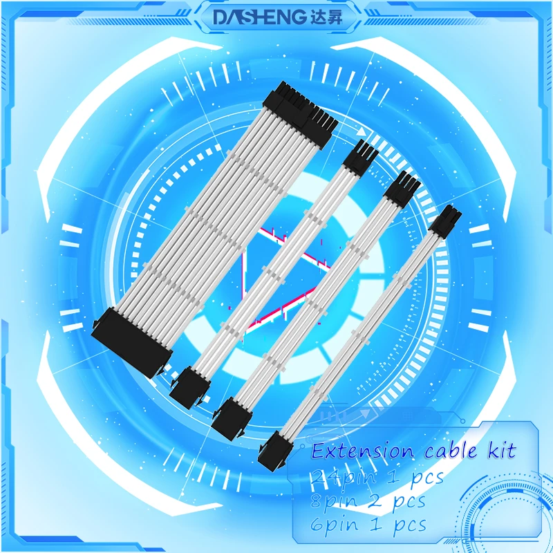 30Cm 18AWG Gevlochten Atx Verlengkabel Kit Computer Power Verlengkabel Kit