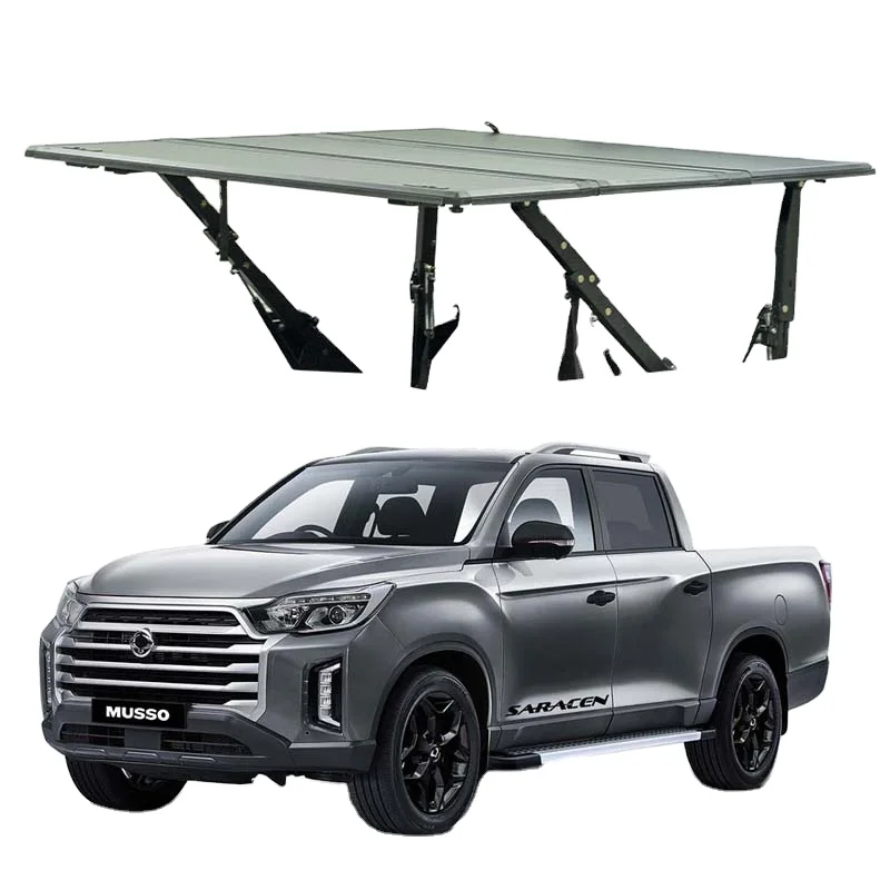 

4x4 accessories Pickup Folding hard Lift-up tri-fold bed cover For Ssangyong MUSSO