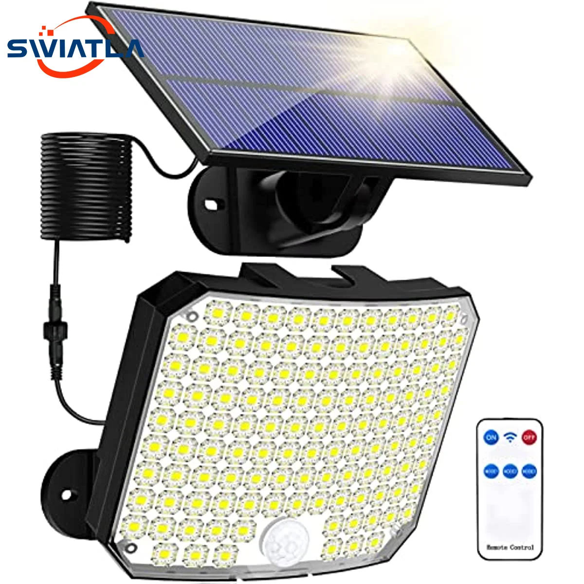 luzes solares ao ar livre 118 led luzes do sensor de movimento a prova impermeavel agua luzes de seguranca postas solares com cabo de 5m para patio garagem quintal 01