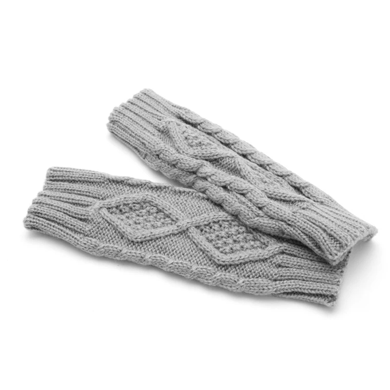 Winter Women Wrist Arm Hand Warmer Knitted Long Fingerless Gloves Mitten