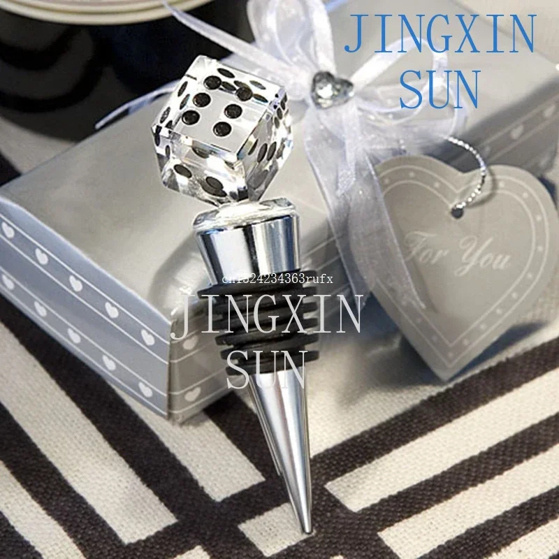 100 pcs Crystal dice Wine Bottle Stopper in gift box Wine Stopper wedding party bridal shower favor guest gift present men