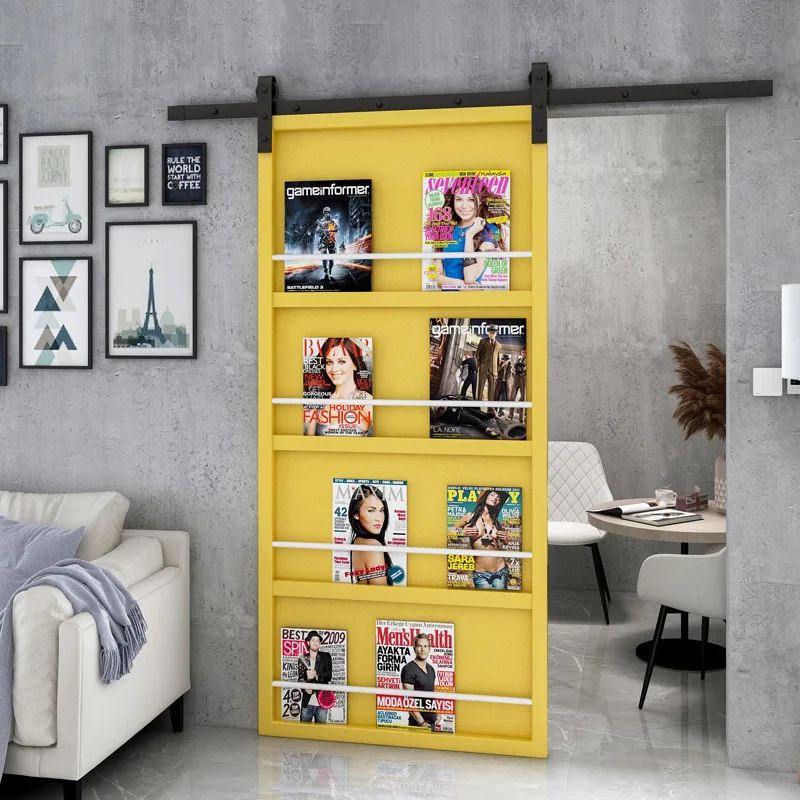 Iron Restaurant Book Bar Track Door Nordic Bookshelf  Bathroom  Container Warehouse  Sliding Translation