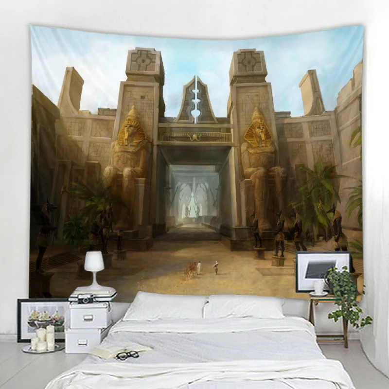 نسيج زخرفي لخلفية الحضارة المصرية العتيقة ماندالا بوهو هيبي لتزيين الحائط نسيج ديكور المنزل نسيج