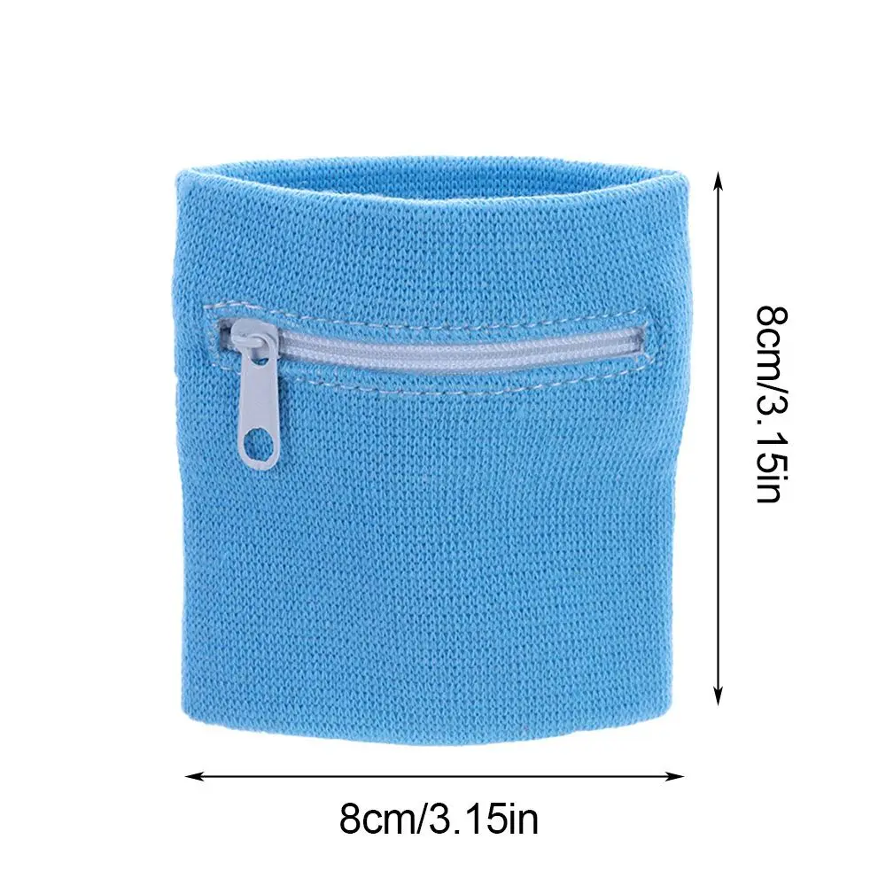 1PC Sports Wristband Purse Bag with Zipper Wrist Protection Absorbent Sleeve Towel Band Outdoor Running Travel Bike Key Pocket