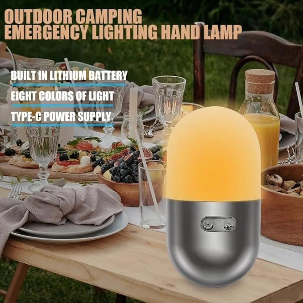 Tumbler Camping Lantern USB Rechargeable LED Tent Lamp IP65 Portable Outdoor FlashlightHiking Emergency Home Bedside Night Light
