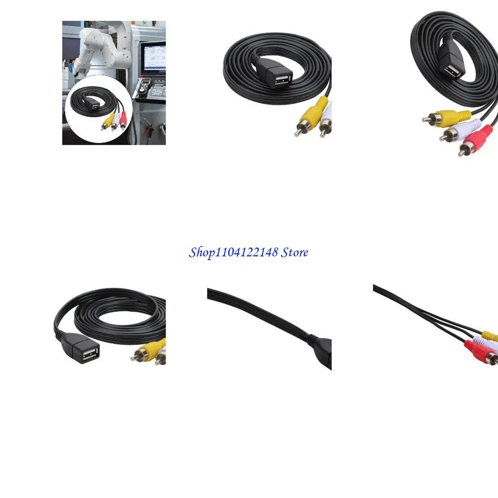 

P9FA USB до 3RCA Sound Cable USB до 3RCA мужской сплиттер USB Женский до 3RCA Кабель USB -адаптер для телевидения
