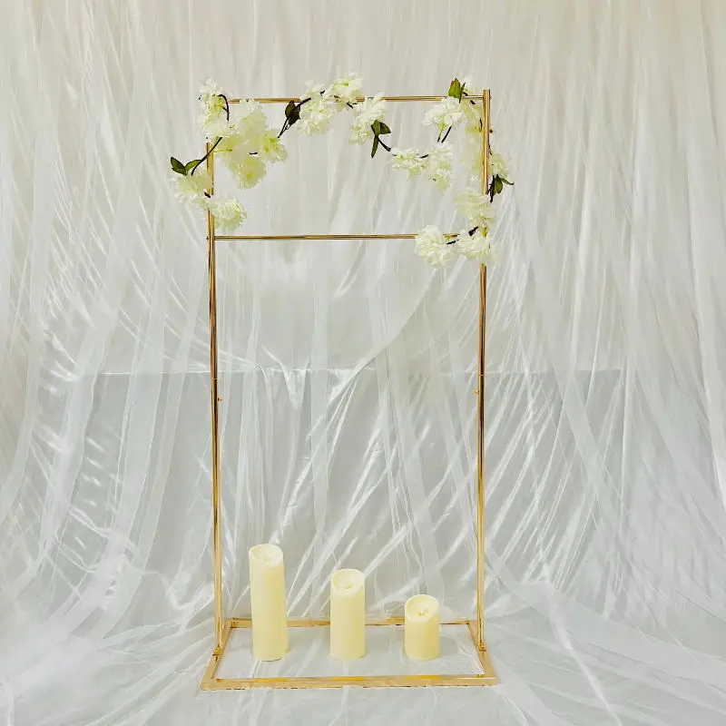 10 PCS Shiny Mirror Gold Wedding Table Ceterpieces Welcome Sign Rack Flower Stand Candle Holder Decoration Floral Arch Backdrops