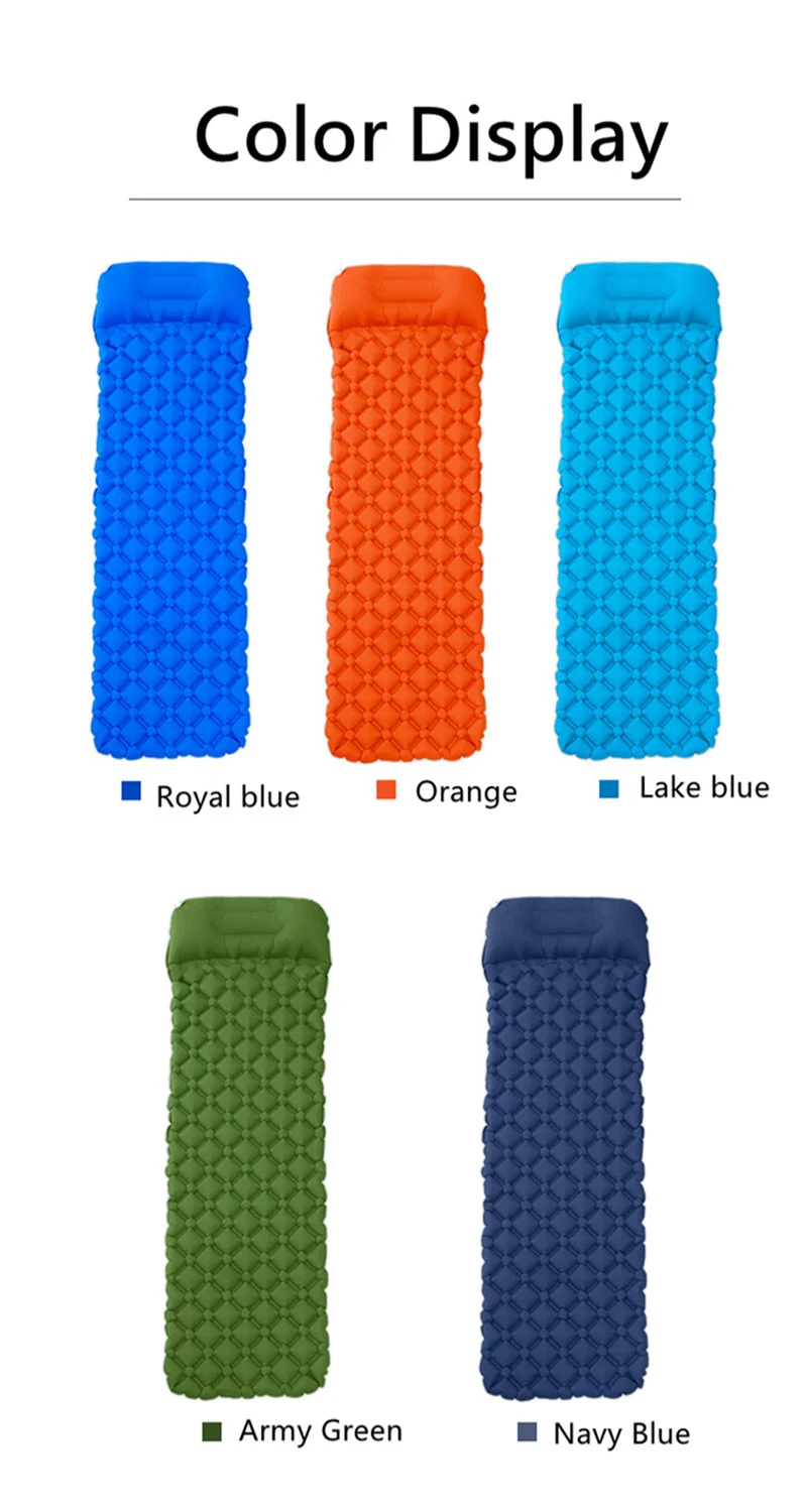 مقاوم للماء خفيفة للغاية المحمولة نفخ فراش المشي لمسافات طويلة خيمة حصيرة وسادة هوائية وسادة النوم في الهواء الطلق التخييم حصيرة فراش