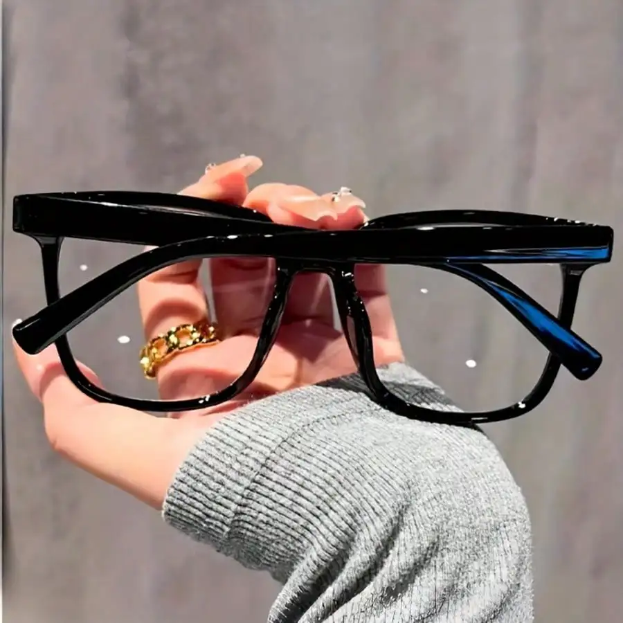 Gafas clásicas retro cuadradas con bloqueo de luz azul para mujeres y hombres, montura gris transparente, antifatiga ocular, gafas transparentes, elegantes gafas para juegos de computadora, estilo moderno para el campus, gafas extragrandes, montura óptica plana