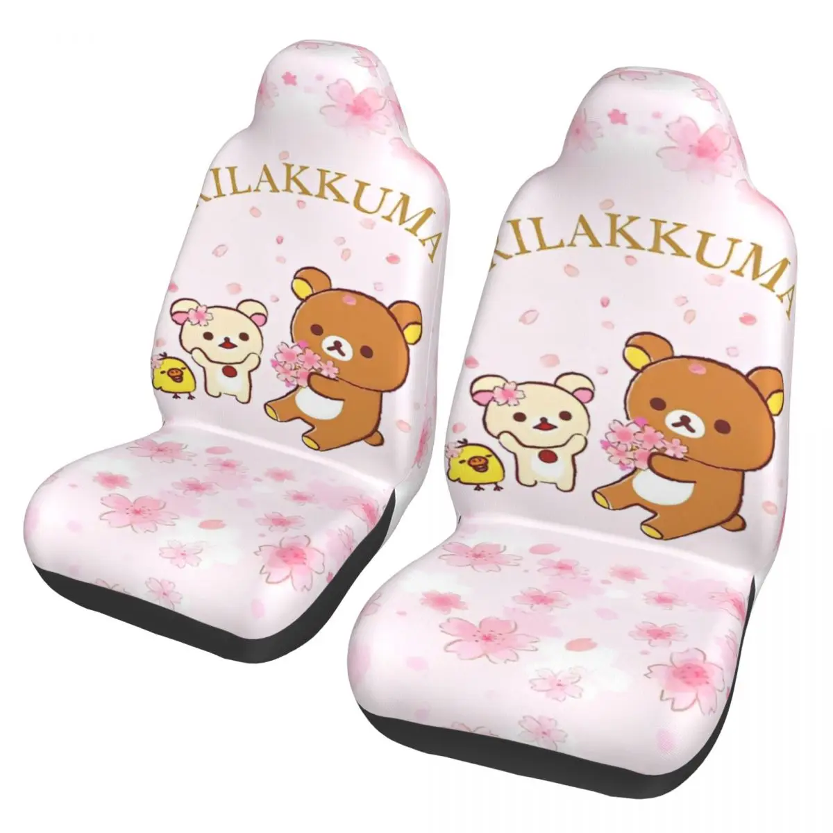 

Универсальный чехол для автомобильного сиденья с изображением мультяшного медведя Рилаккума, защитный аксессуар для салона внедорожников, полиэстер, для рыбалки