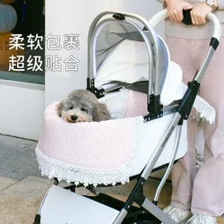 Only the cushion)Pet Car cushion Anti Dirt Cat and Dog Cat Inner Mat Fence Dog Small Cart Edge Mat Cute Lace