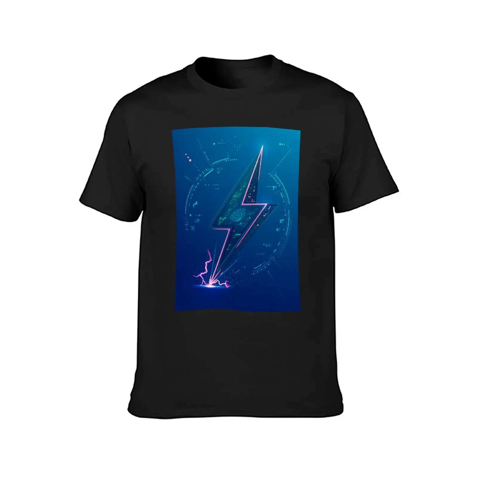 futuristic lightning cyber thunderbolt 3D T-Shirt sublime tops anime plus size tops oversized t shirt men