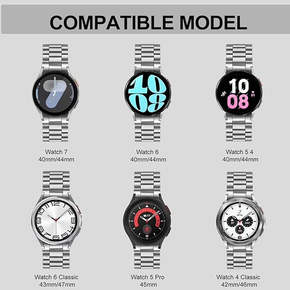 لا توجد فجوات الفرقة لساعة سامسونج جالاكسي 7/ 7 LTE 44 مللي متر Watch6 4 الكلاسيكية 43 47 مللي متر 5Pro 45 مللي متر حزام أساور الفولاذ المقاوم للصدأ الرسمية #6