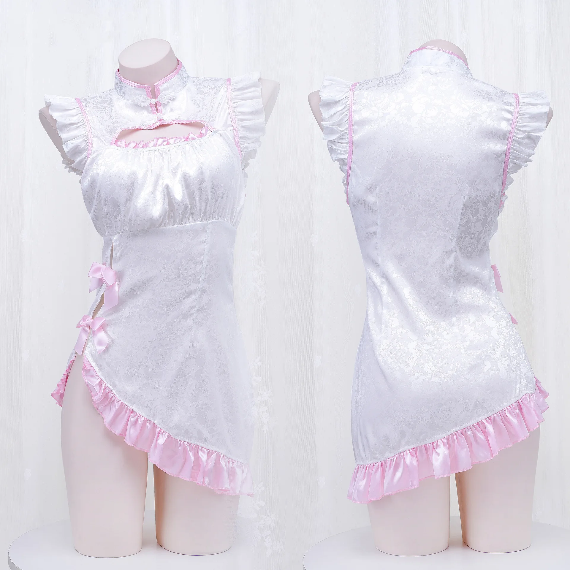 

Woman Cheongsam Chinese Style Traditional Dresses Nightclub Tight Costume Underwear Sexy Lingerie High Slit Hip Wrap Qipao Skirt