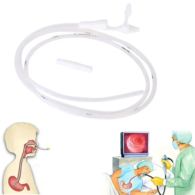 Tubo de alimentación Nasal de goma de silicona desechable para alimentos líquidos, tubo gástrico médico para el hogar para pacientes