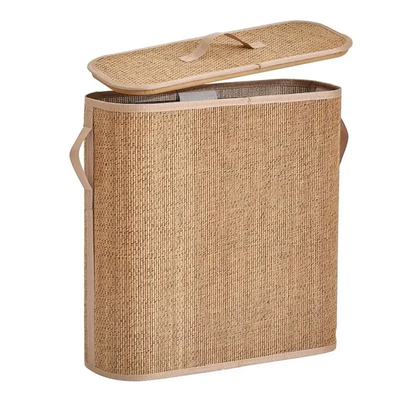 A76X-Bamboo Toilet Paper Storage Basket For 16 Rolls