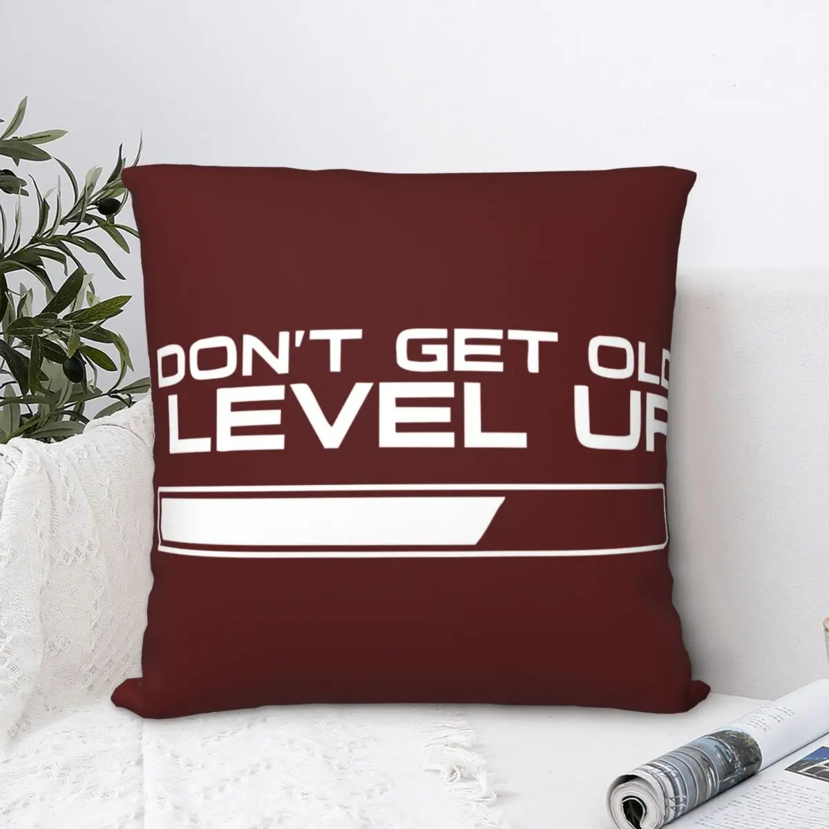 

I Dont Get Older I Level Up Gaming Square Pillowcase Polyester Pillow Cover Velvet Cushion Zip Decorative Comfort Throw Pillow