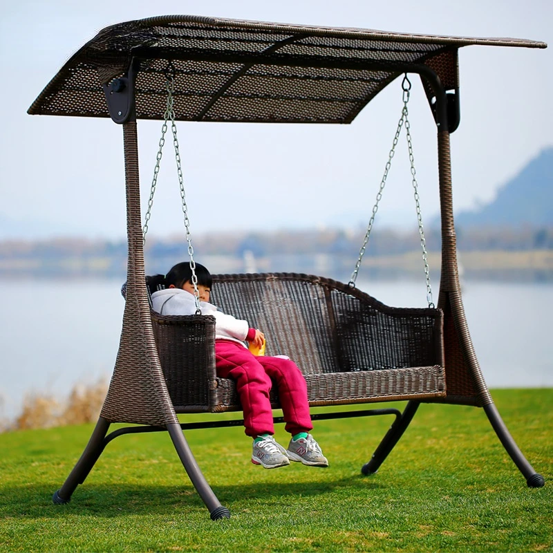 Outdoor swing, hanging chair, rattan chair weaving, rattan balcony swing, outdoor courtyard, indoor two person rocking chair, ha