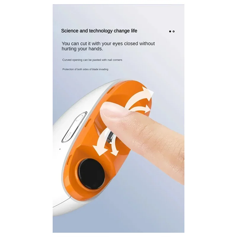ABZV-Nagelschneider, automatisch, 2-in-1, elektrischer Nagelknipser mit Lichtern, Maniküre-Maschine, tragbarer Polierer, Typ C, wiederaufladbar