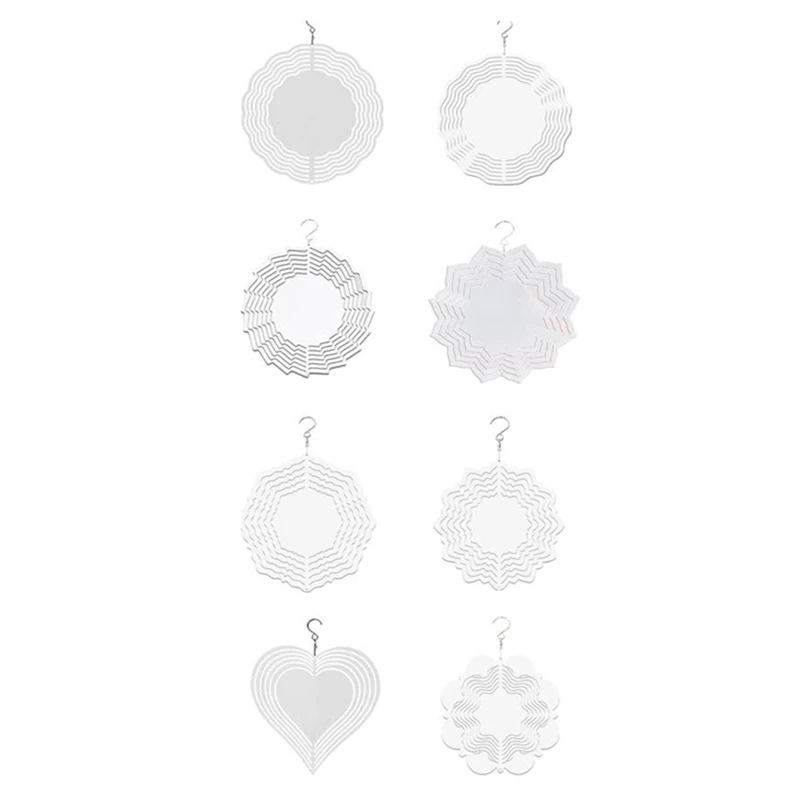 AU05 -Christmas Series Wind Power White Coated Aluminum Plate Double-Sided Printing Heat Transfer Wind Chime Turntable