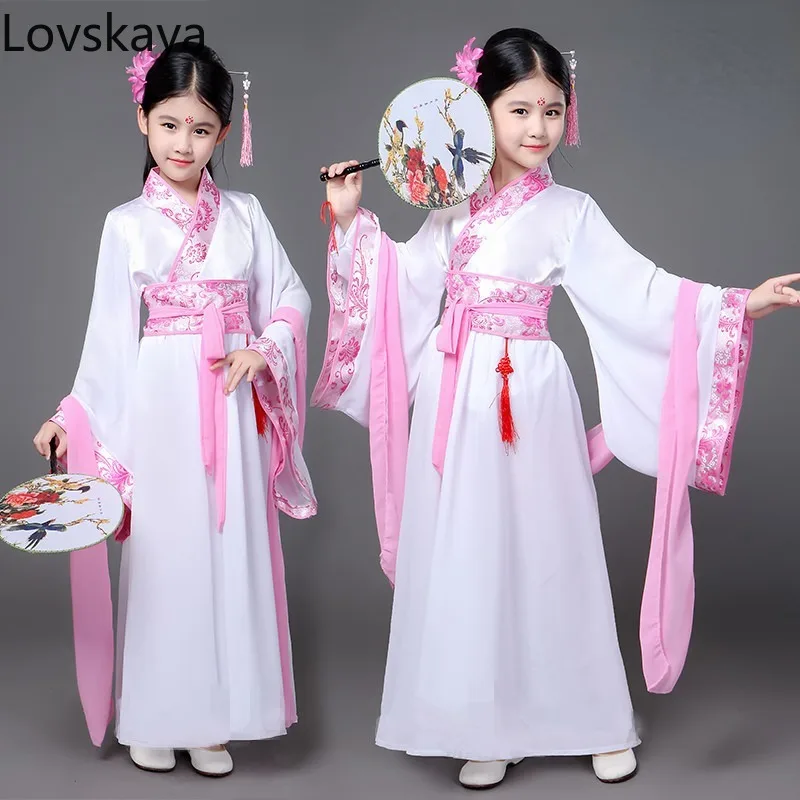 Girls Dress of Ancient Costume Fairy Princess Hanfu clothing New year's Day children's Costume