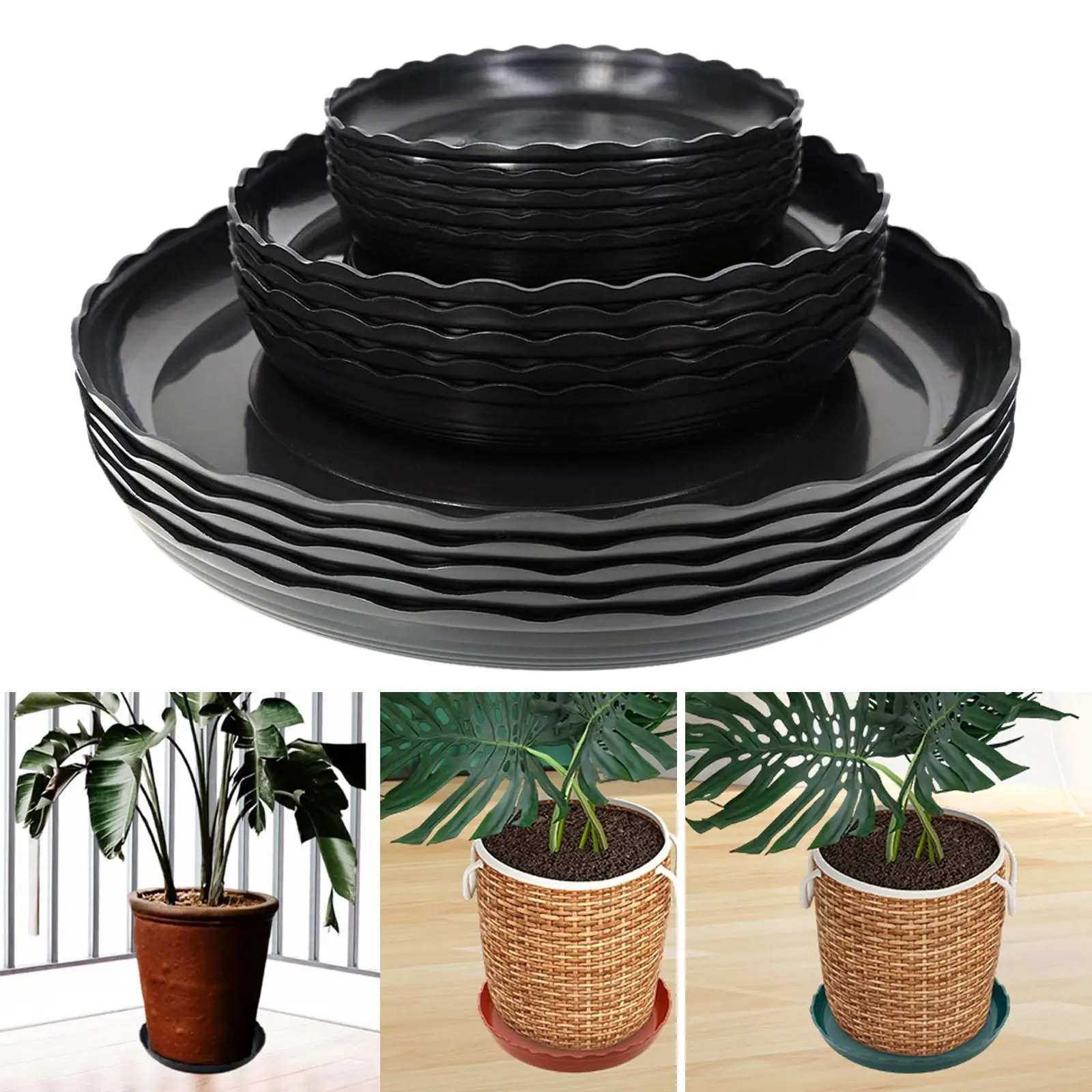 15Pcs Plant Saucers, Round, Lightweight, Plant Trays Plant Pot Saucers for Windowsill Yard Garden Courtyard Balcony