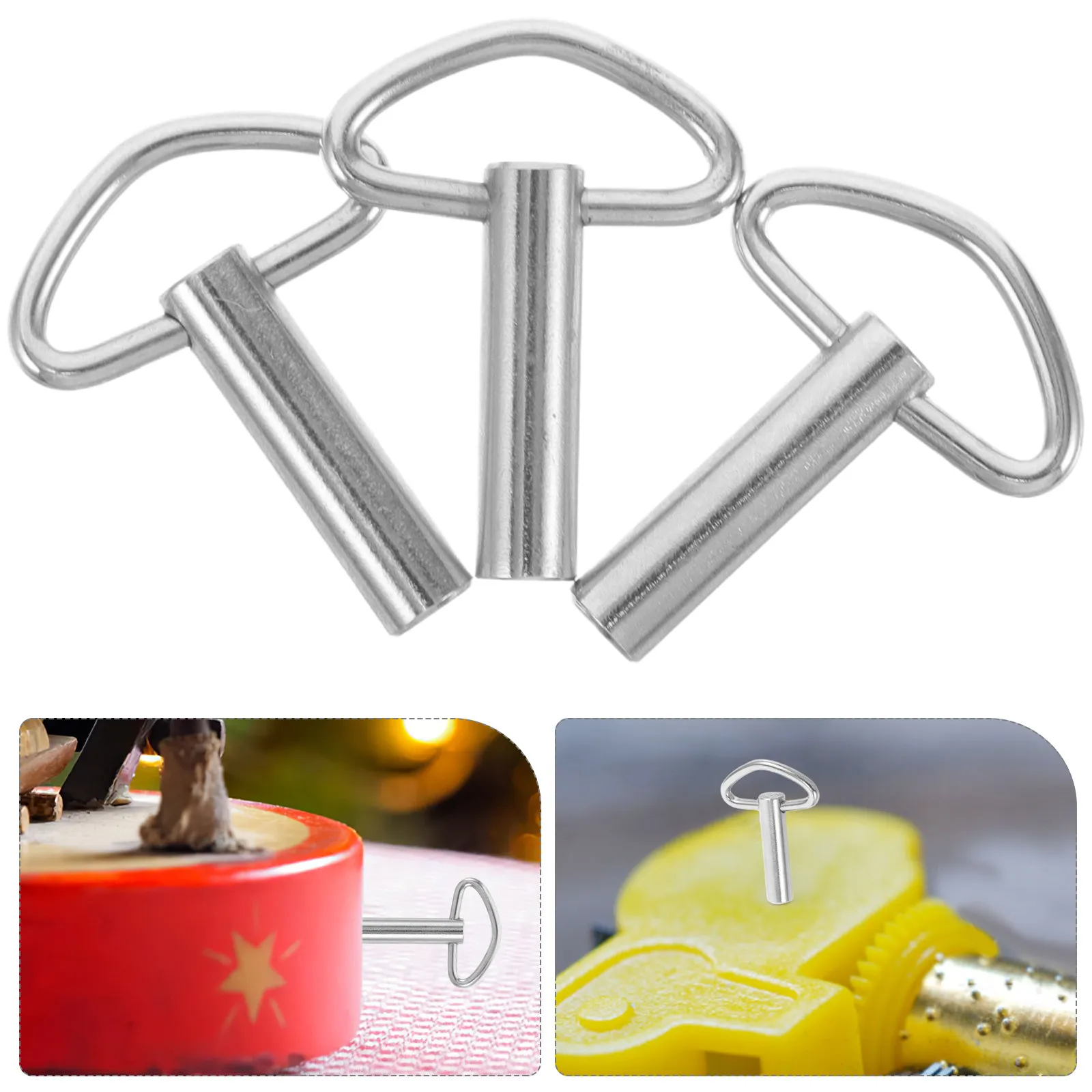 

Набор из 3 прочных металлических ключей-треугольников для заводных механизмов музыкальных шкатулок и часов, портативный инструмент для ремонта, подходит для будильников