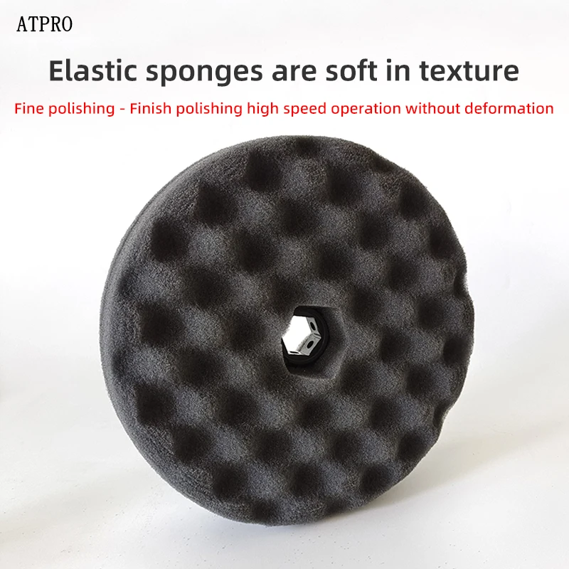 3M 33285 Sponge Ball 6 Inches Black Polishing Car Polishing Wheel Wave Self-Adhesive Waxing Disc