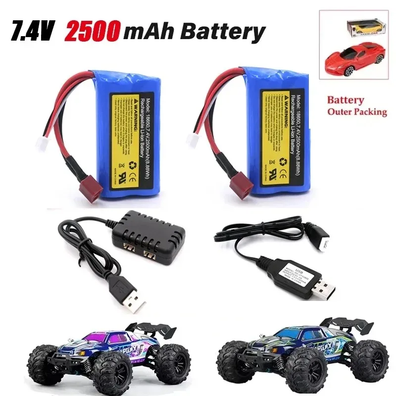 7.4V 2500mAh Li-ion Battery for SCY-16101 16102 16103 16201 16301 16302 16303 RC Truck Spare Parts Replacement Battery