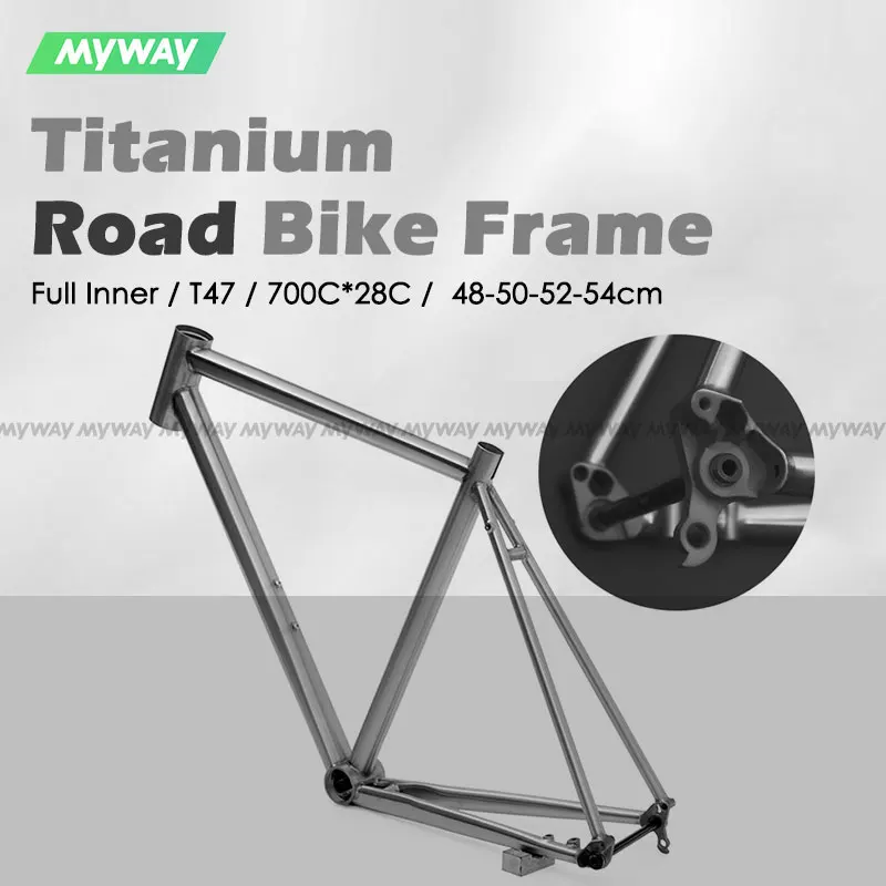 700Cx28C Titanium Gravel Road Bike Frame Rocket 22 Disc Brake Flat Mount Full Inner Cable Routing T47 Bottom Bracket