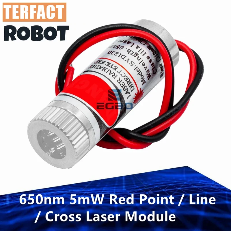 Hot Sale 650nm 5Mw Red Dot/Line/Cross Laser Module Main Glass Lens Focussable Industrial Grade