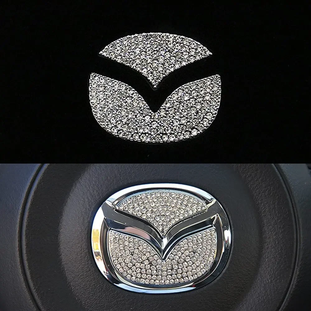 Car Steering Wheel Diamond Emblem Sticker for Mazda 3 6 2 CX-3 CX-4 CX5 CX9 CX3 CX4 CX-5 CX-9 2015-2020 Interior Accessories