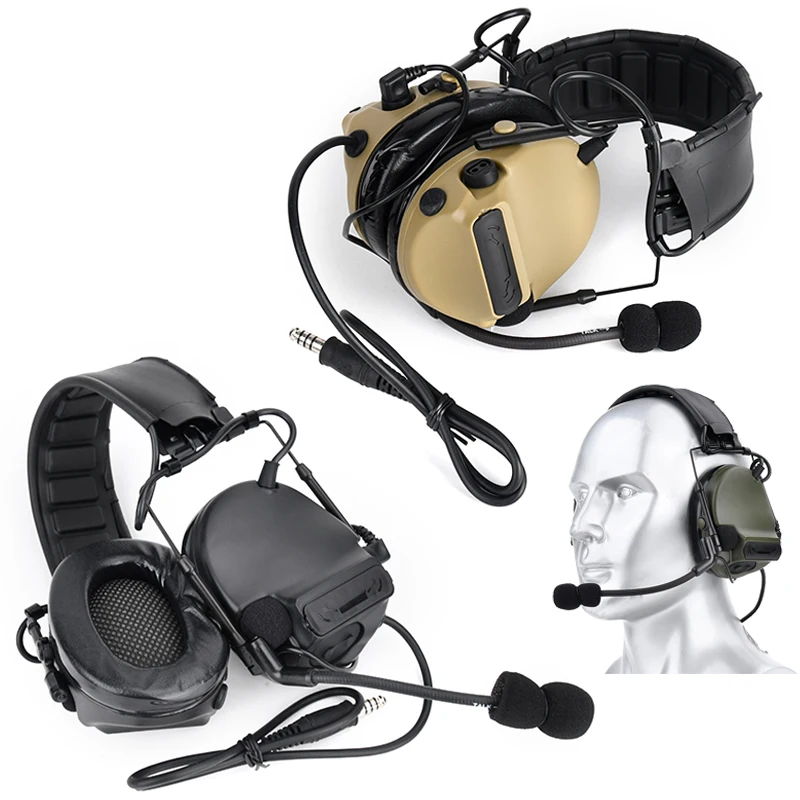 WADSN Tactical C3 Headphone Outdoor Hunting Communication Earphone Airsoft Shooting Headset U94 PTT KENWOOD