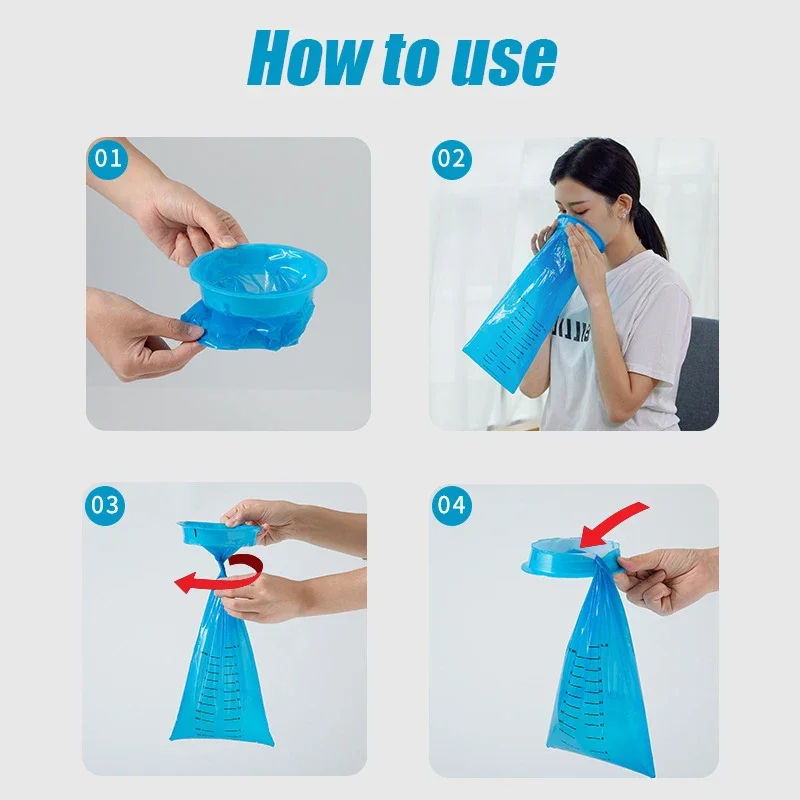 5-50Pcs 1000ML Portable Disposable Travel Car Airplane Motion Sickness Nausea Vomit Cleaning Bag Clean Eco-Friendly Plastic Bag