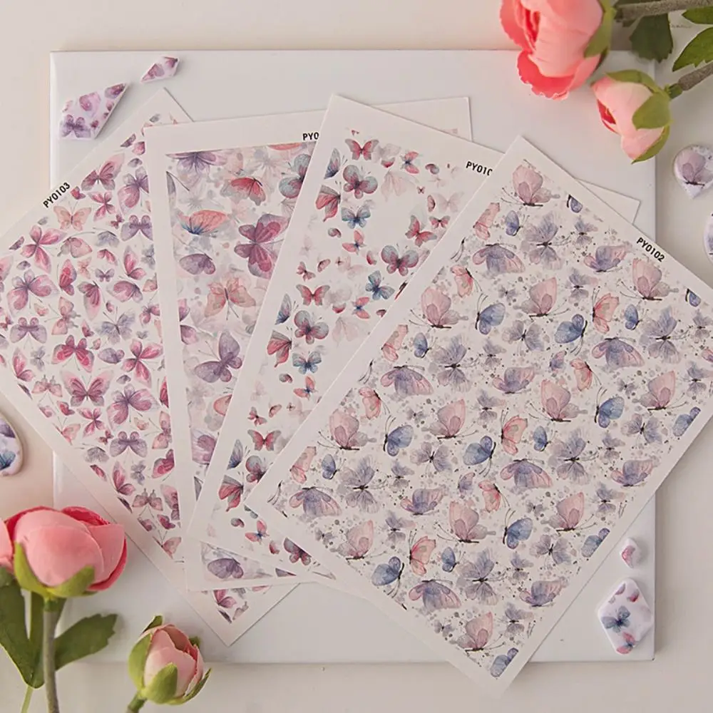 Water Soluble Pottery Painted Transfer Paper Disposable Butterfly Pattern Pottery Stickers Decal Paper Watercolor