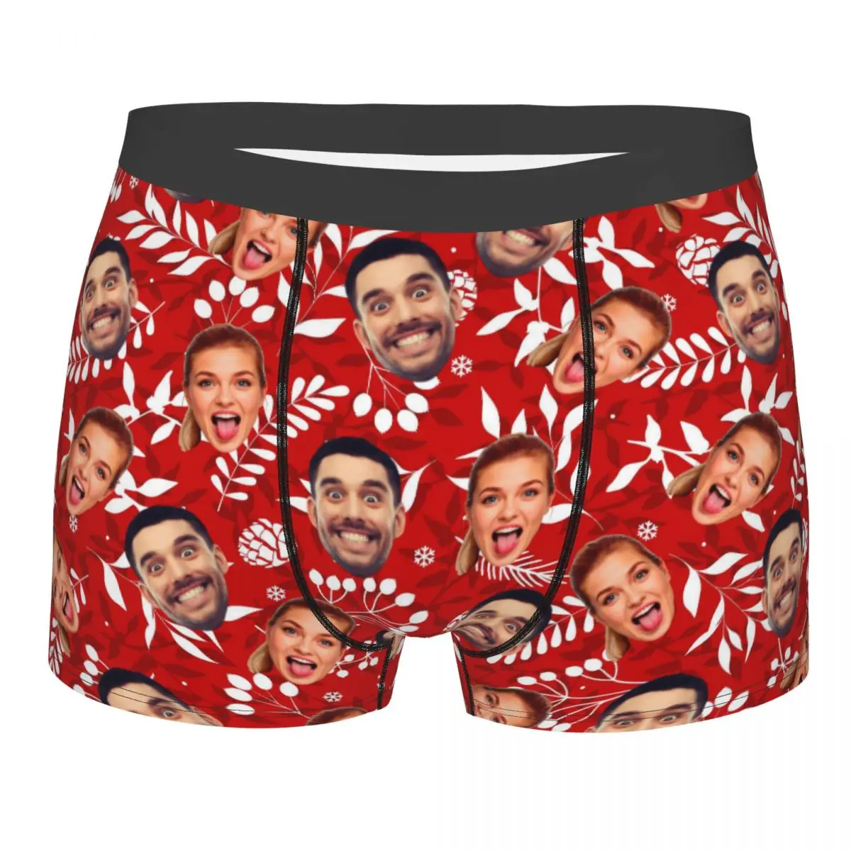 Personalized Custom Face Photo Underwear Men Stretch Boxer Briefs Shorts Panties Underpants For Husband Valentine's Day Gift