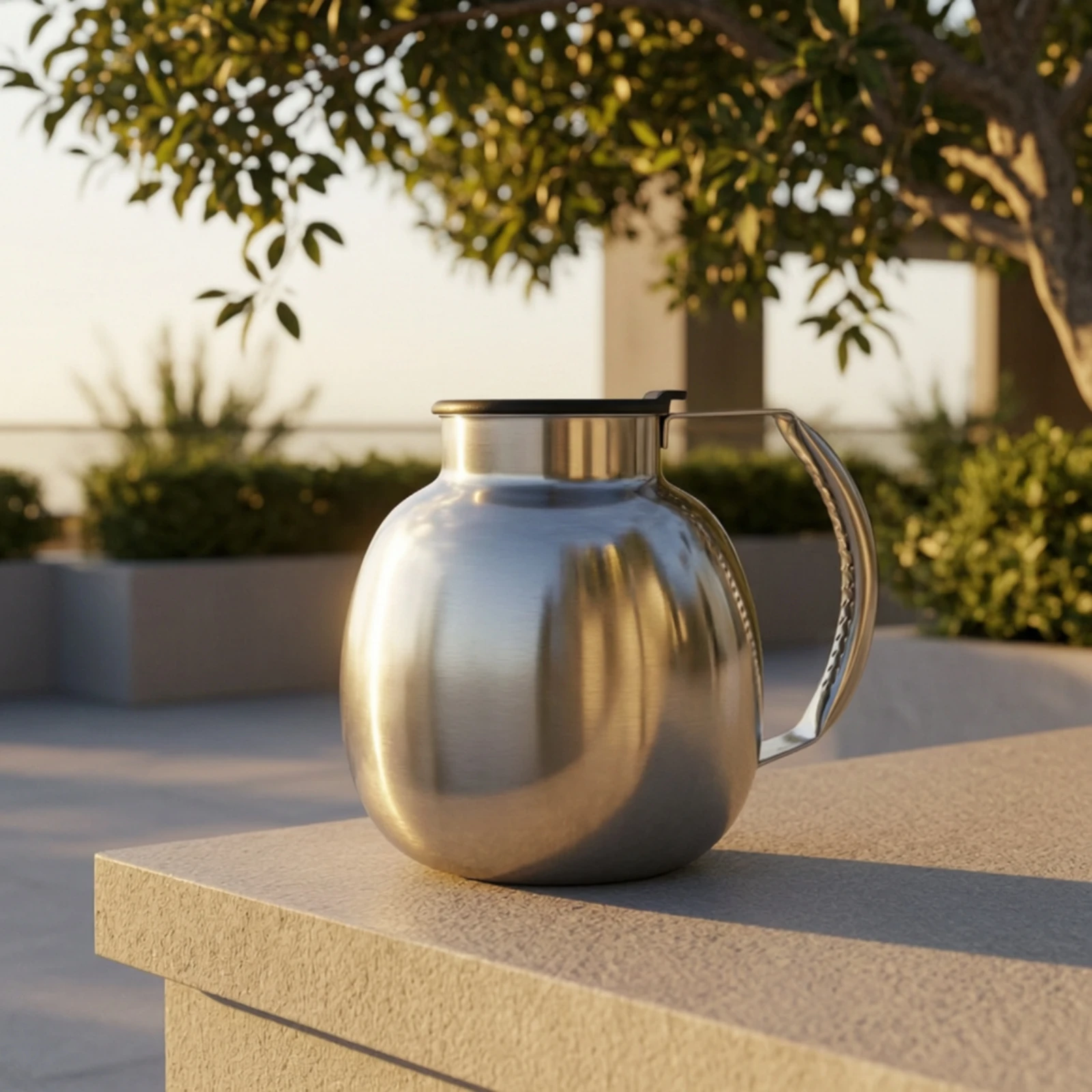 Stainless Steel Coffee Pot Silver Coffee Pot with Lid Stainless Steel Carafe with Lid Shatterproof Syrup Dispenser Compact