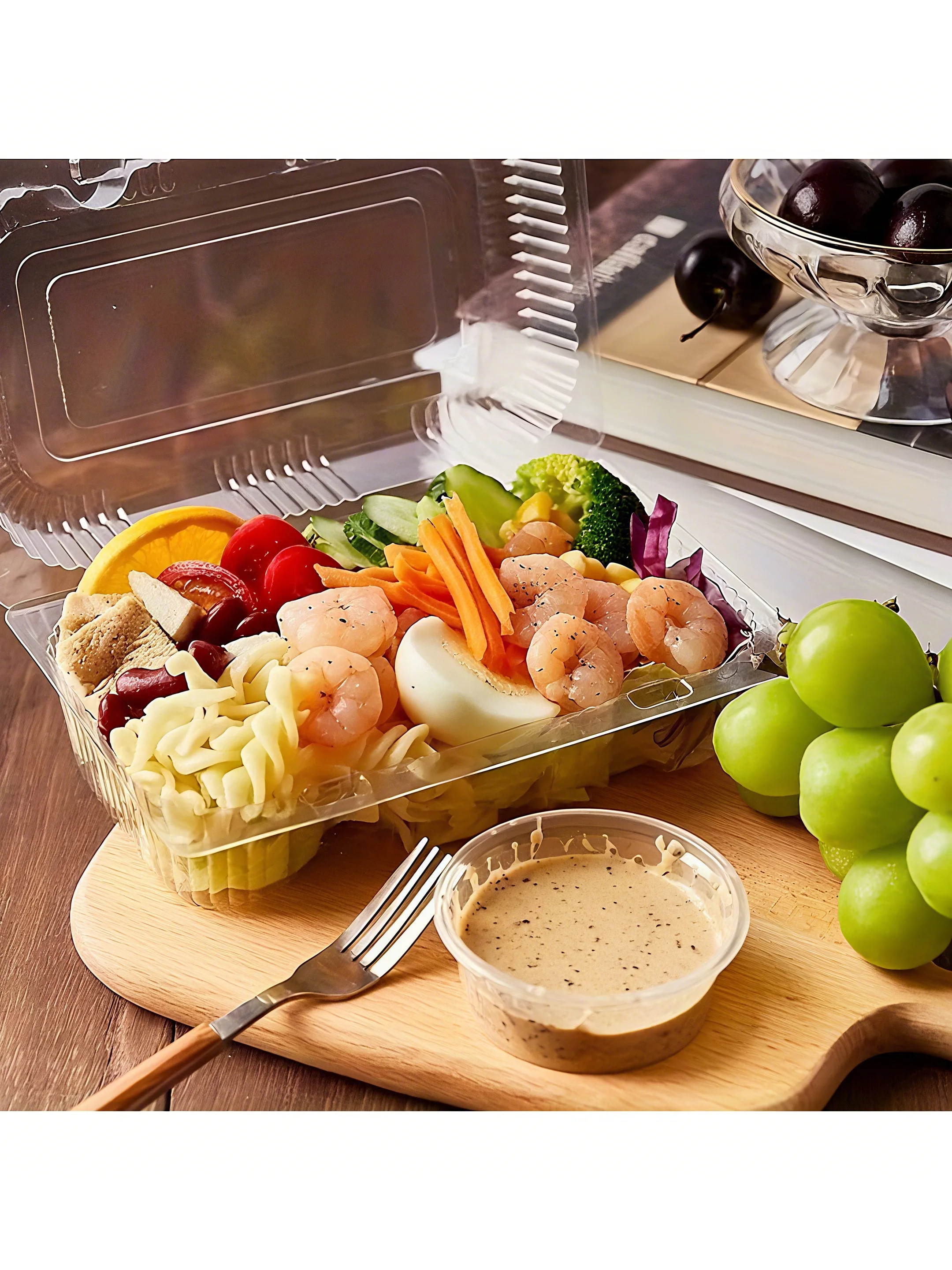 Cajas Transparentes para Postres con Tapas, Paquete de 50 Cajas para Pasteles de PET de Grado Alimenticio, Apilables y Reutilizables, para Panadería, Cocina Casera, Fiestas