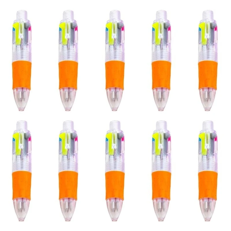  10pcs Multicolor Pen 1.0mm Ballpoint Pen 4 Colors Retractable Ballpoint Pen