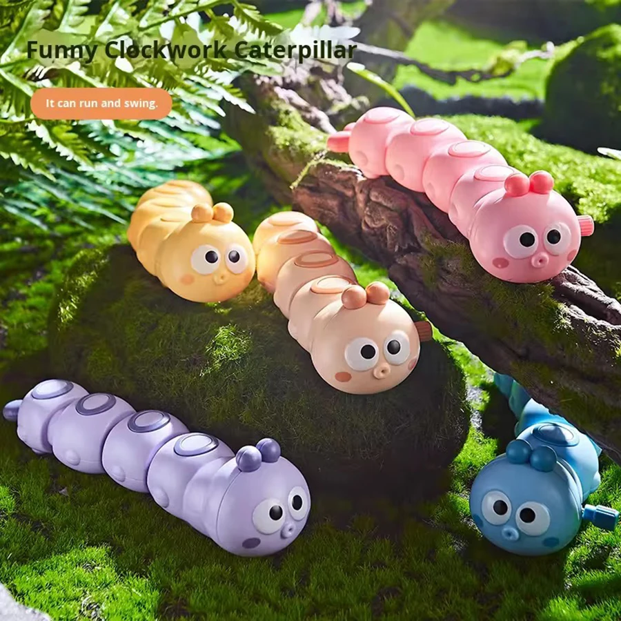 1pcs Cartoon Clockwork Cute and Fun Chained Caterpillar Toys for Kids Crawling Toy, Toy Children's Gift, Early Education Toys