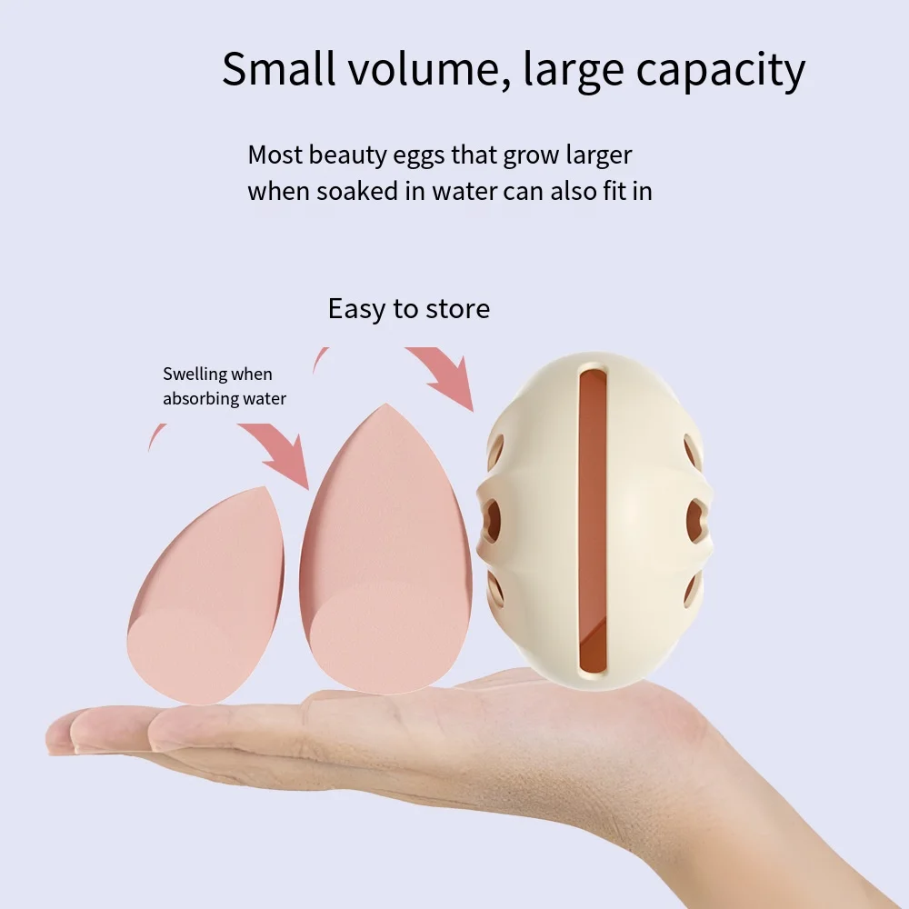 多穴ビューティーエッグ収納ケースシリコーンウェットドライ両用通気性防塵メイクスポンジホルダーProtable化粧ツール