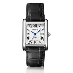 REBIRTH 002 Fashion Women's Quartz Watch Simple Elegant Square Dial Leather Strap Casual Ladies Business Watches reloj mujer